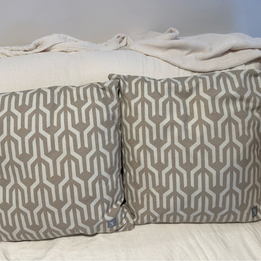 Serena & Lily Tan and White Accent Pillows